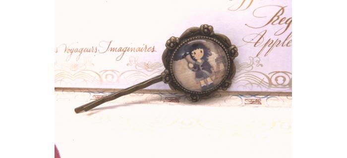 Barrettes à cheveux bronze et cabochon