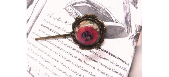 Barrettes à cheveux bronze et cabochon