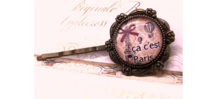 Barrettes à cheveux bronze et cabochon